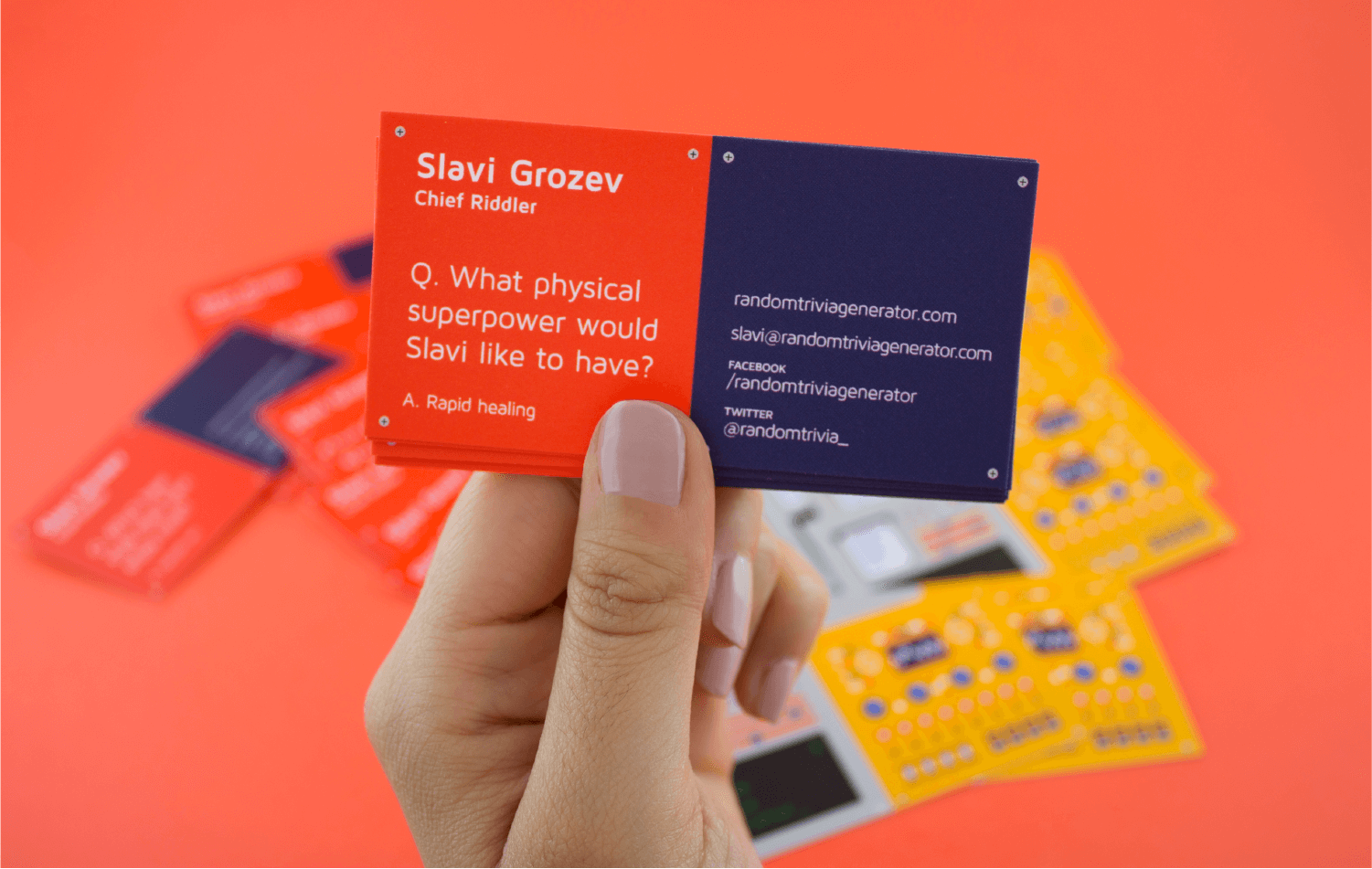 business card trivia